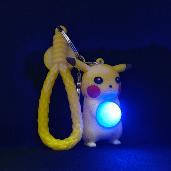 Pikachi 3D Glowing Keychain (Red and blue) - Pokemon Keychain - Image 2