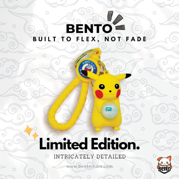 Pikachi 3D Glowing Keychain (Red and blue) - Pokemon Keychain