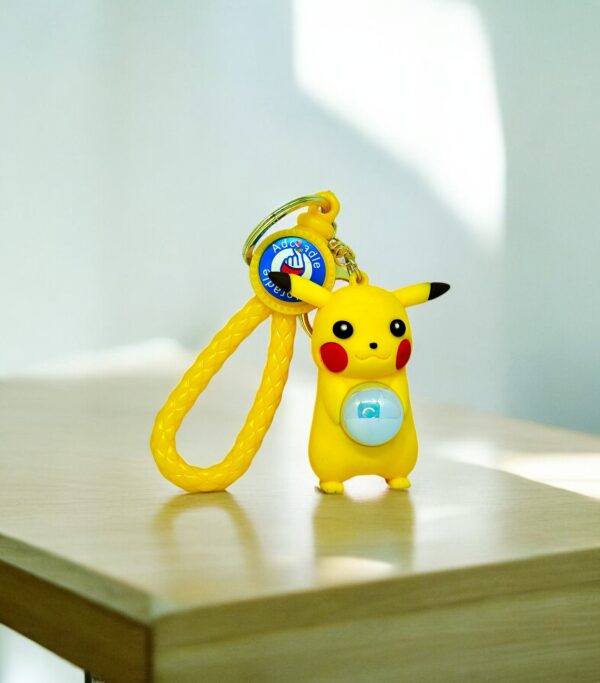 Pikachi 3D Glowing Keychain (Red and blue) - Pokemon Keychain - Image 3