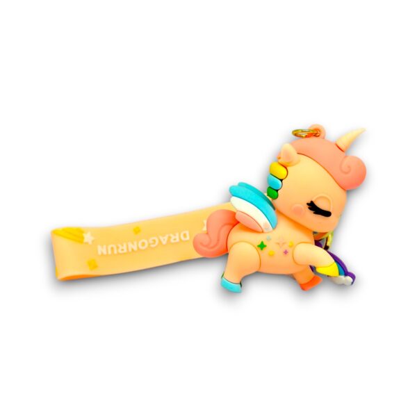 Bento Peach Unicorn 3D Keychain – Pastel Fantasy Unicorn with Silicone Strap - Image 5