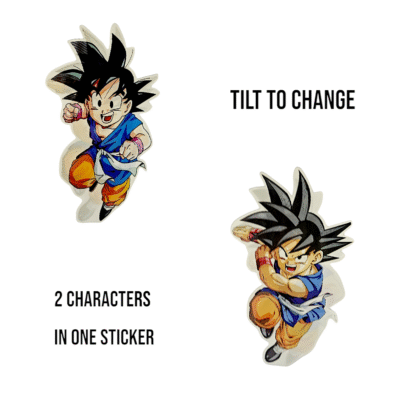 Double Trouble in One Sticker! - DBZ Goku Lenticular Sticker