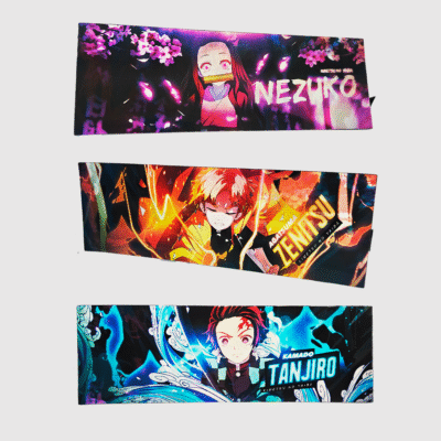 ✨ Demon Slayer 3D Tilt Sticker – Nezuko, Zenitsu & Tanjiro