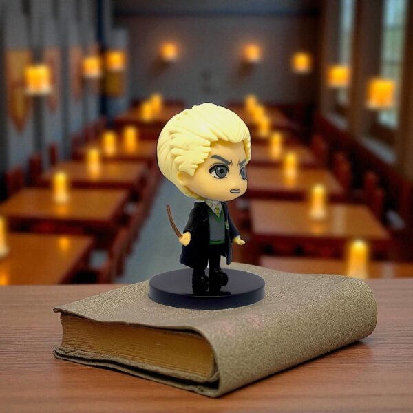 Draco Malfoy Action Figure – Slytherin Wand Collectible | Chibi Wizard Figurine - Image 3