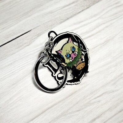 Inosuke Boar Mask Metal Keychain - Demon Slayer Collectible