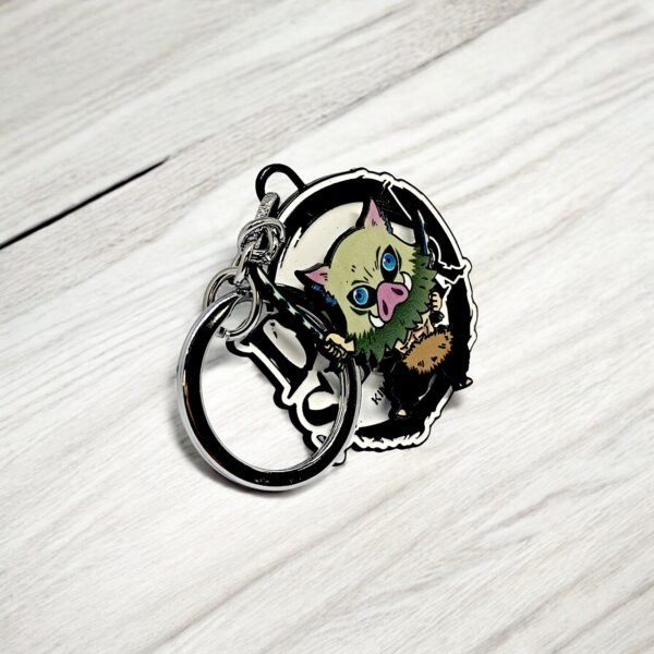 Inosuke Boar Mask Metal Keychain - Demon Slayer Collectible