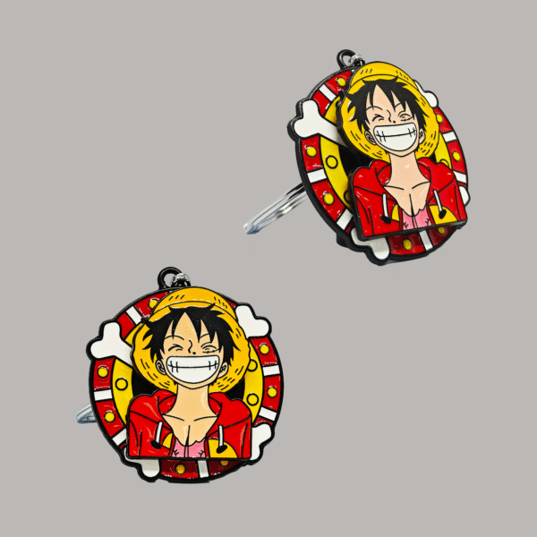 Luffy Straw Hat Metal Keychain - One Piece Pirate Collectible - Image 2