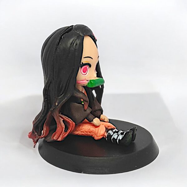 Nezuko Kamado Chibi Figurine Set - Angry & Cute Duo with Bamboo Mouthpiece - Image 4