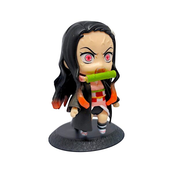Nezuko Kamado Chibi Figurine Set - Angry & Cute Duo with Bamboo Mouthpiece - Image 5