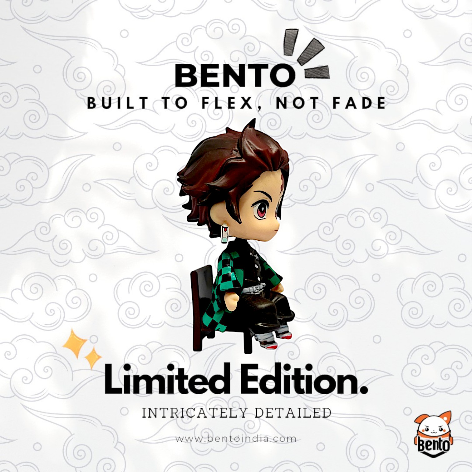 Tanjiro Kamado seated chibi figure from Demon Slayer