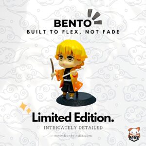 Zenitsu Agatsuma chibi figure with dual swords from Demon Slayer