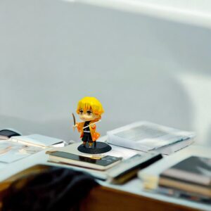 Zenitsu Agatsuma chibi figure with dual swords from Demon Slayer